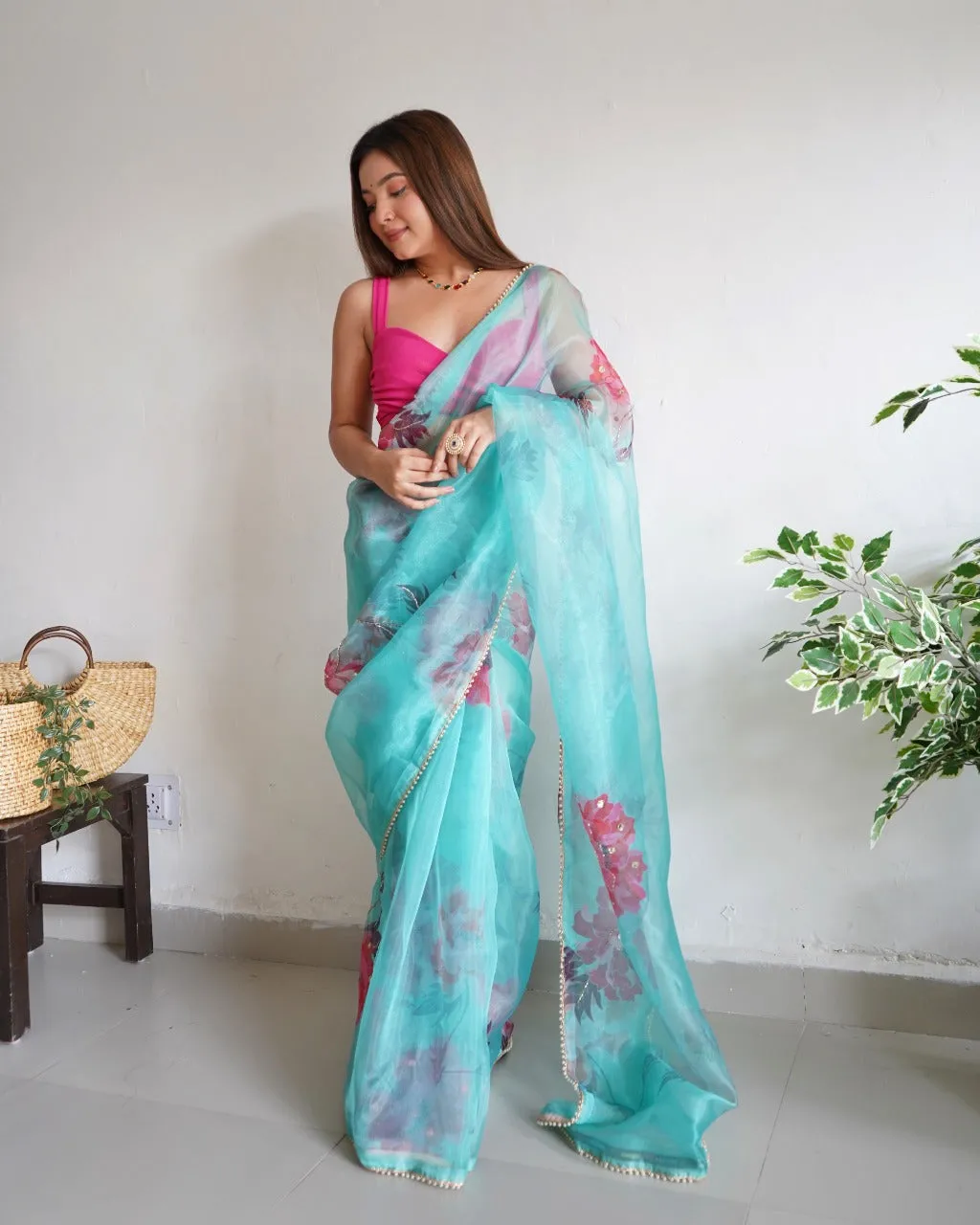 Aisha Organza Digital Print Saree