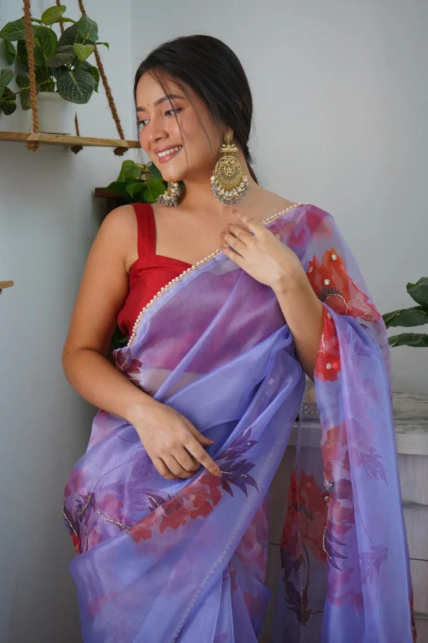 Aisha Organza Digital Print Saree
