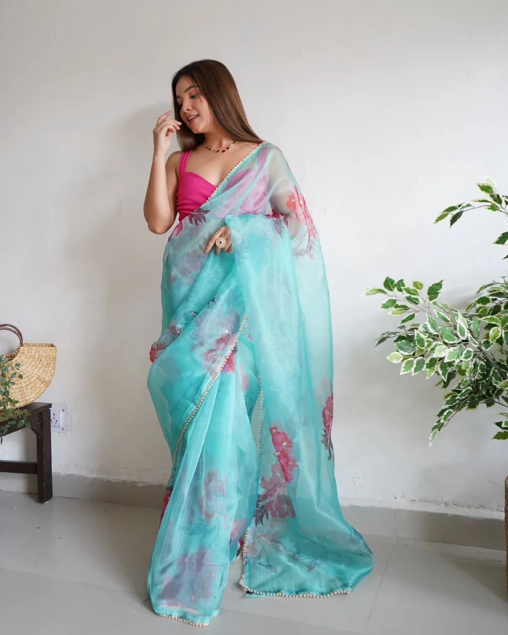 Aisha Organza Digital Print Saree