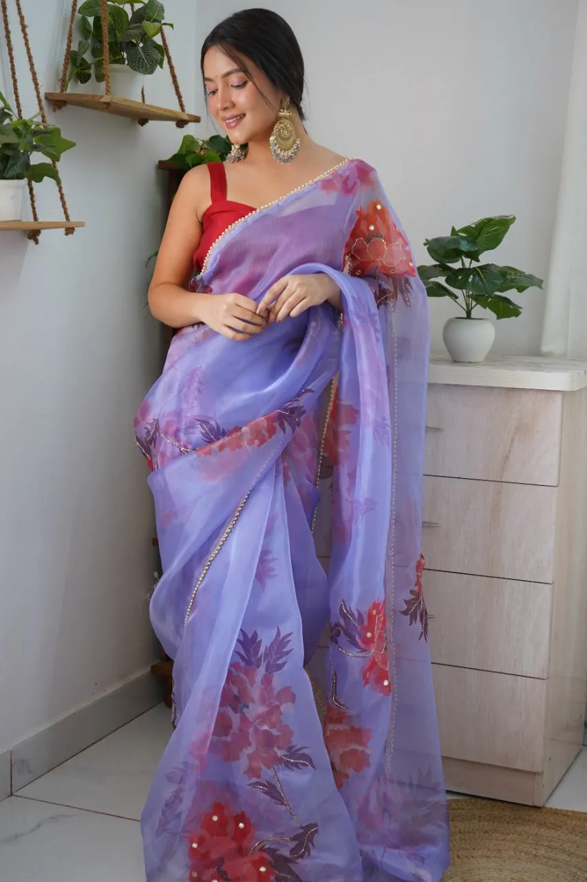 Aisha Organza Digital Print Saree