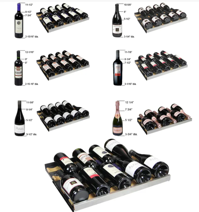 Allavino 24" Left Hinge 56 Bottle Dual Zone Stainless Wine Refrigerator