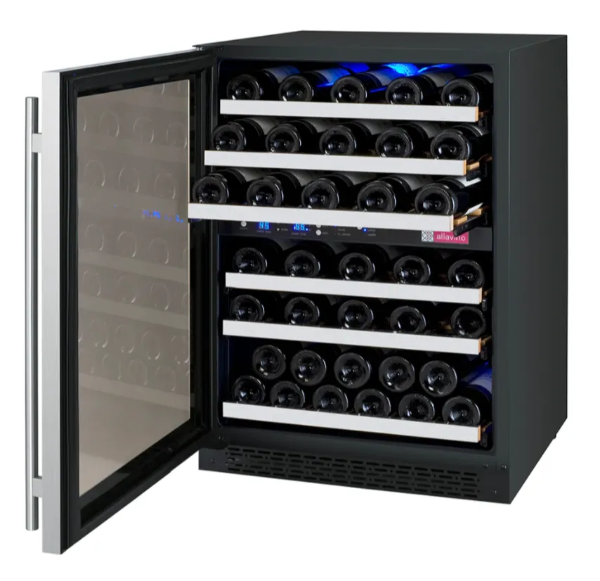 Allavino 24" Left Hinge 56 Bottle Dual Zone Stainless Wine Refrigerator