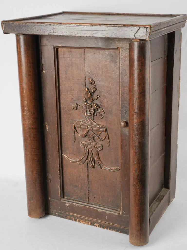 Antique French church pedestal cabinet 31"