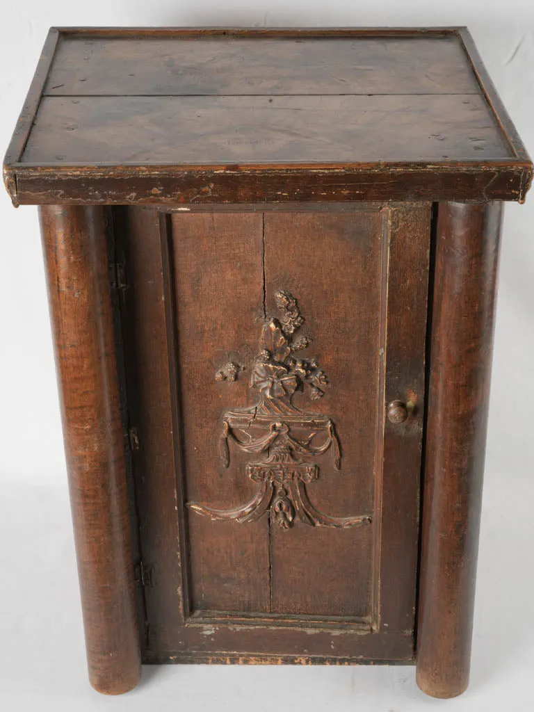 Antique French church pedestal cabinet 31"