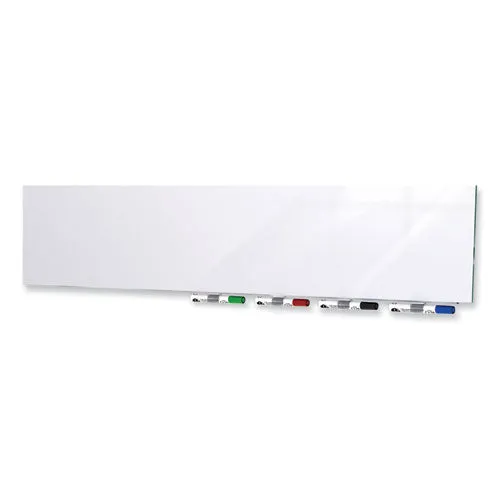Aria Low-profile Frameless Magnetic Glassboard, 72" X 48", White Surface