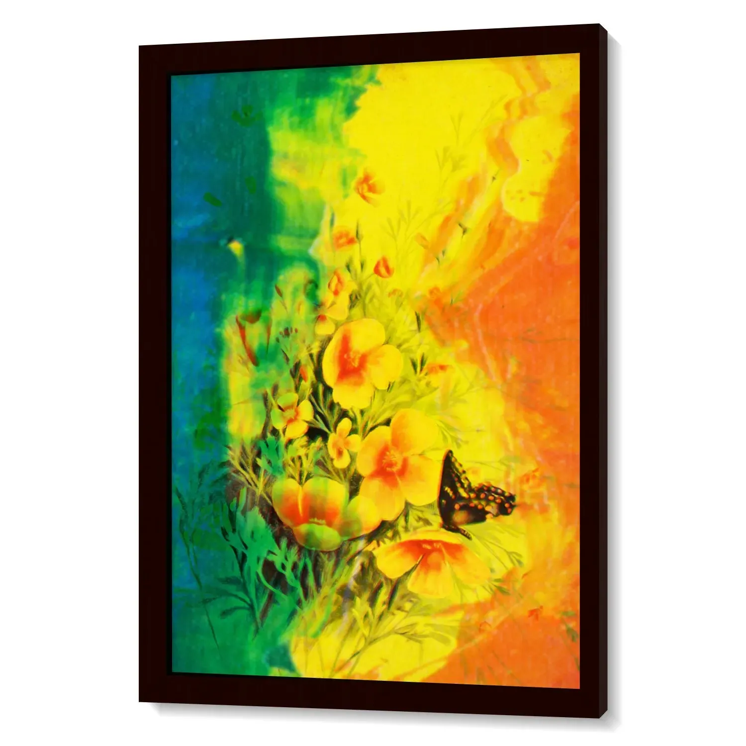 Artwork Of Beautiful Flowers And Butterfly