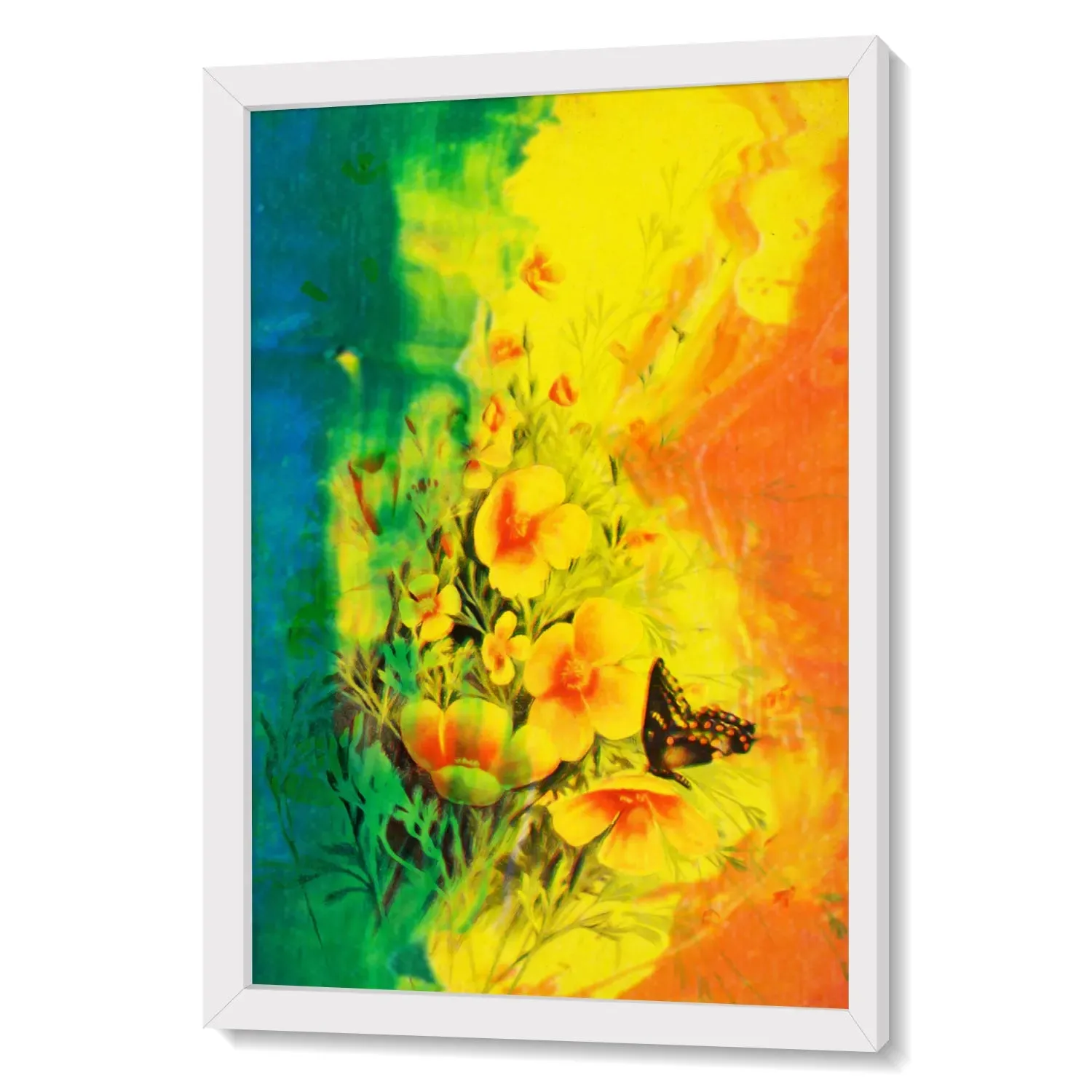 Artwork Of Beautiful Flowers And Butterfly