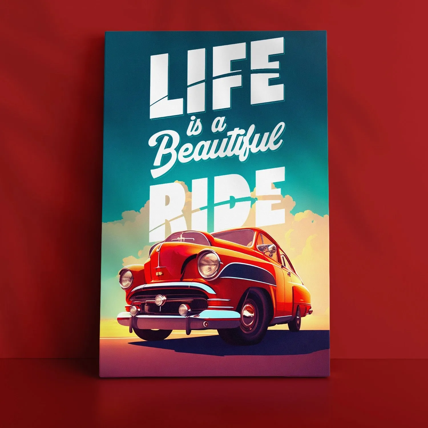 Artwork Of Car With Quote About Life And Ride