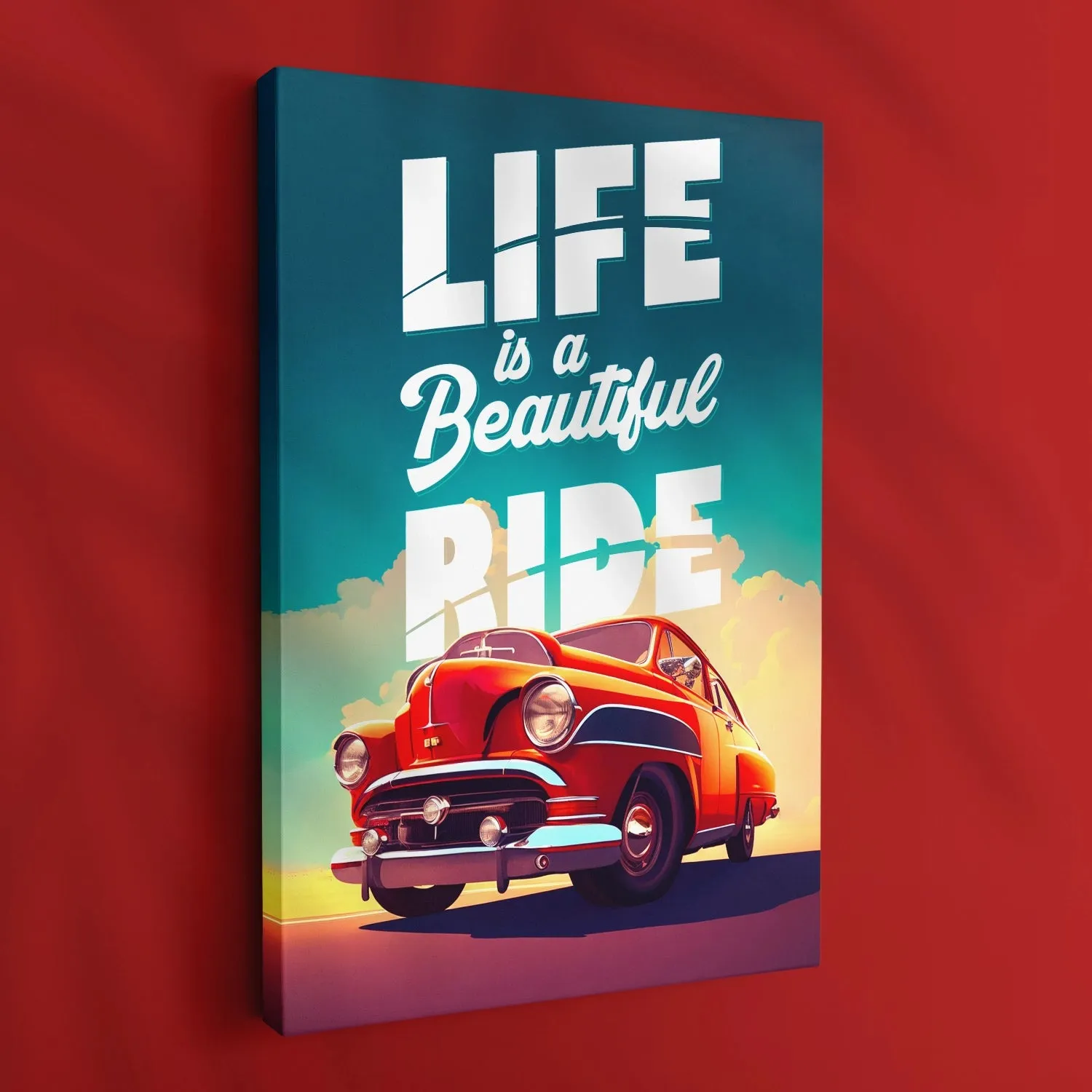 Artwork Of Car With Quote About Life And Ride