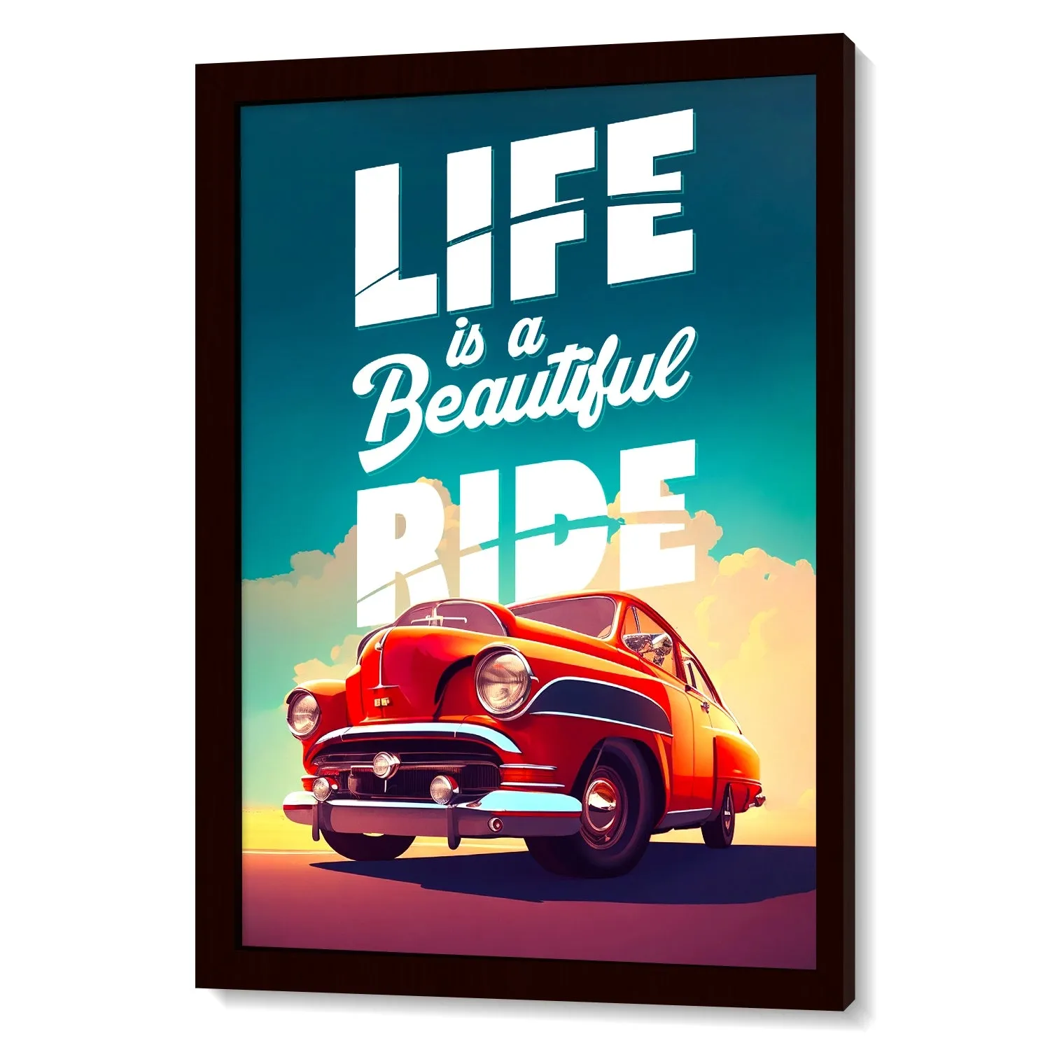 Artwork Of Car With Quote About Life And Ride