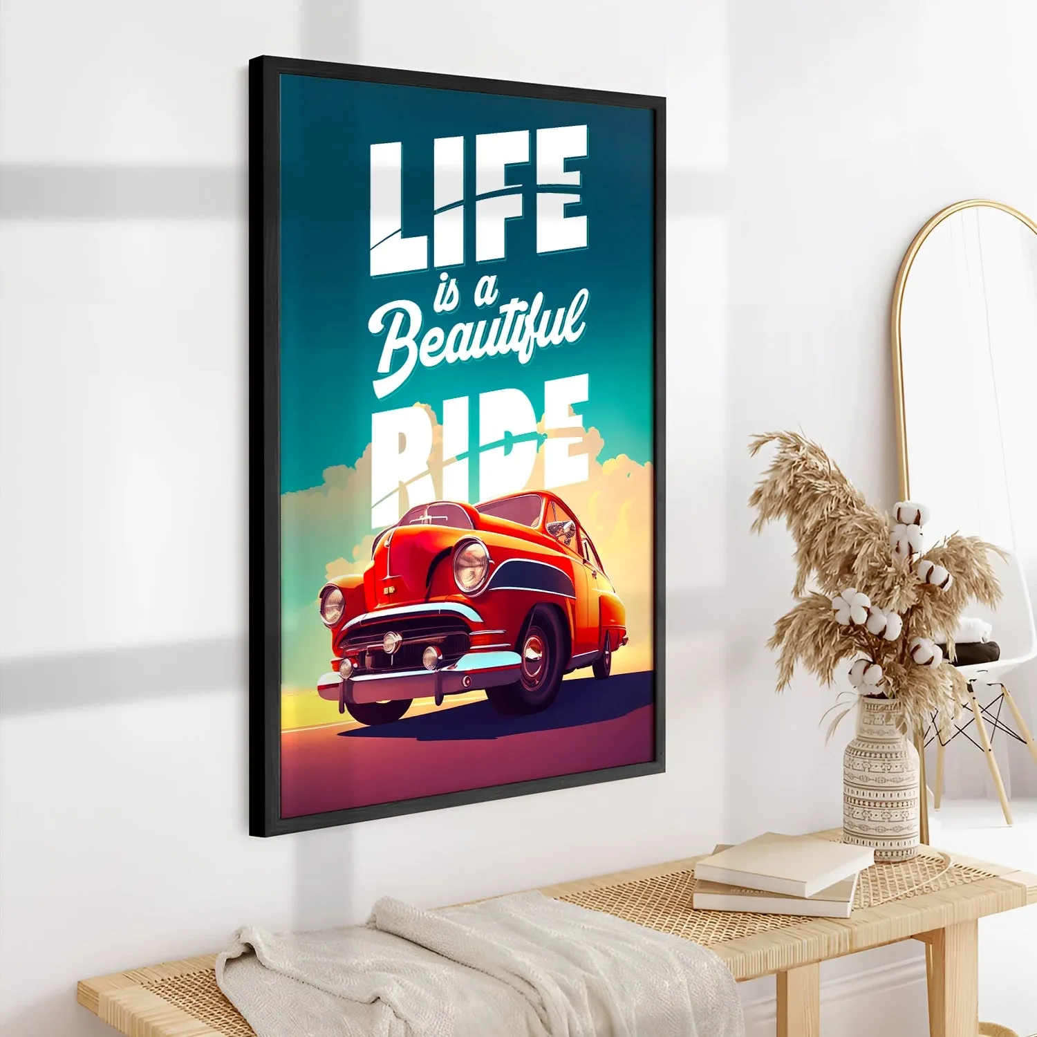 Artwork Of Car With Quote About Life And Ride