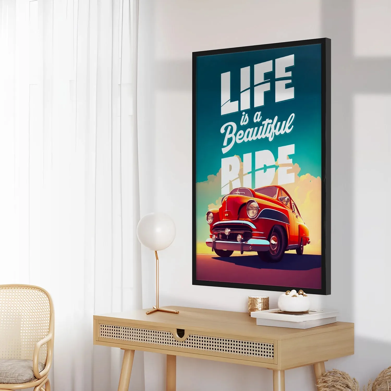 Artwork Of Car With Quote About Life And Ride