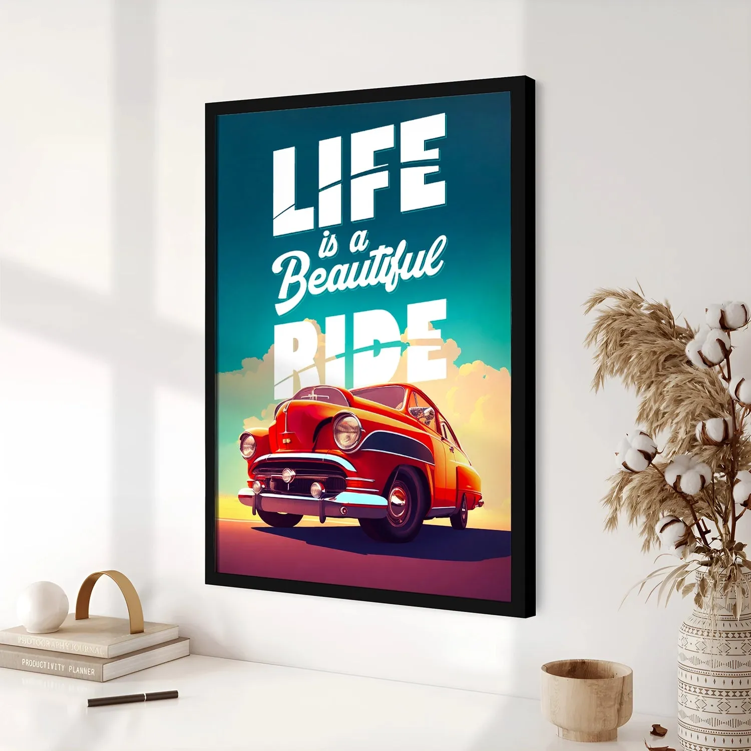 Artwork Of Car With Quote About Life And Ride