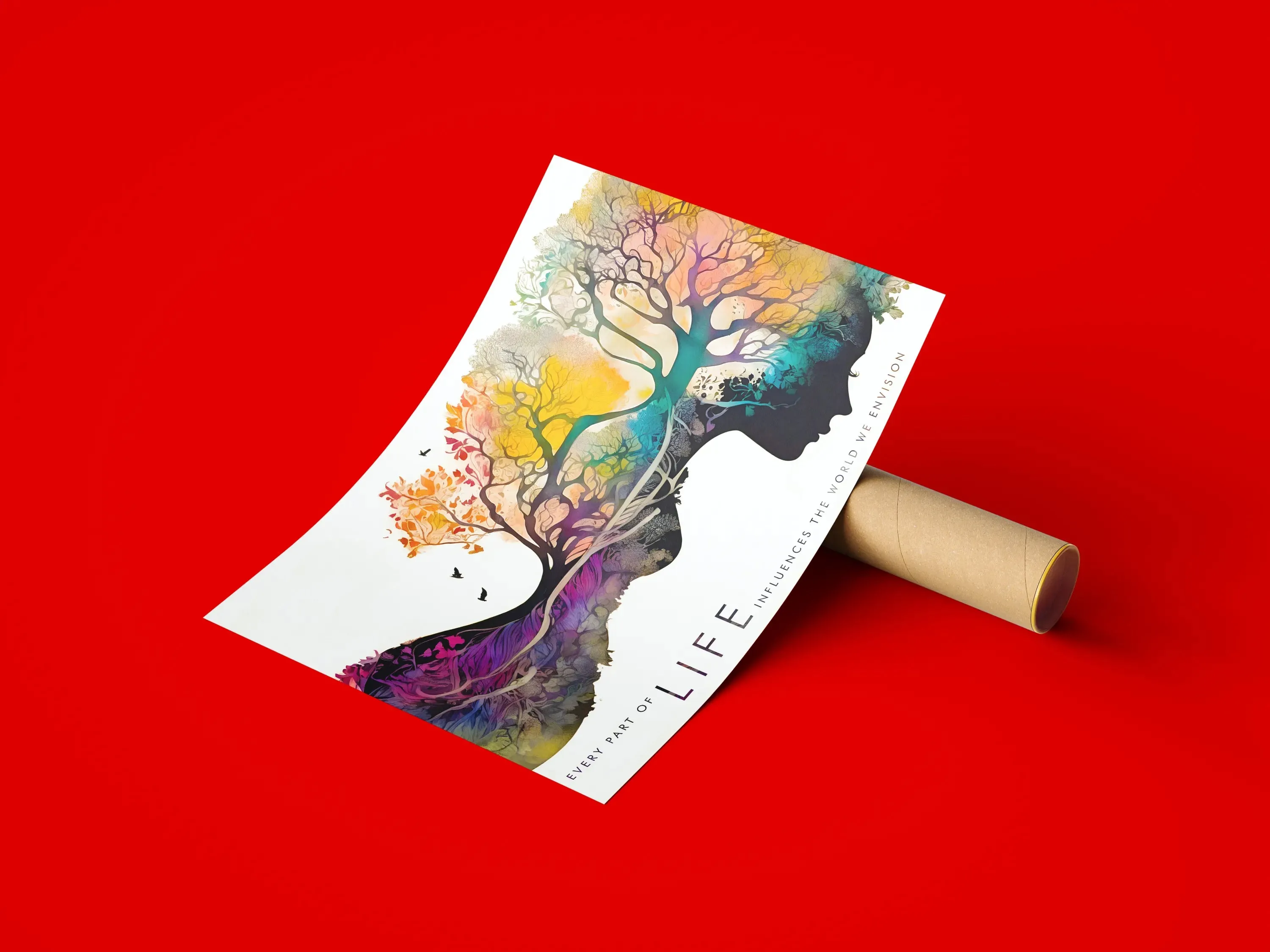 Artwork Of Tree Structure Girl With Quote