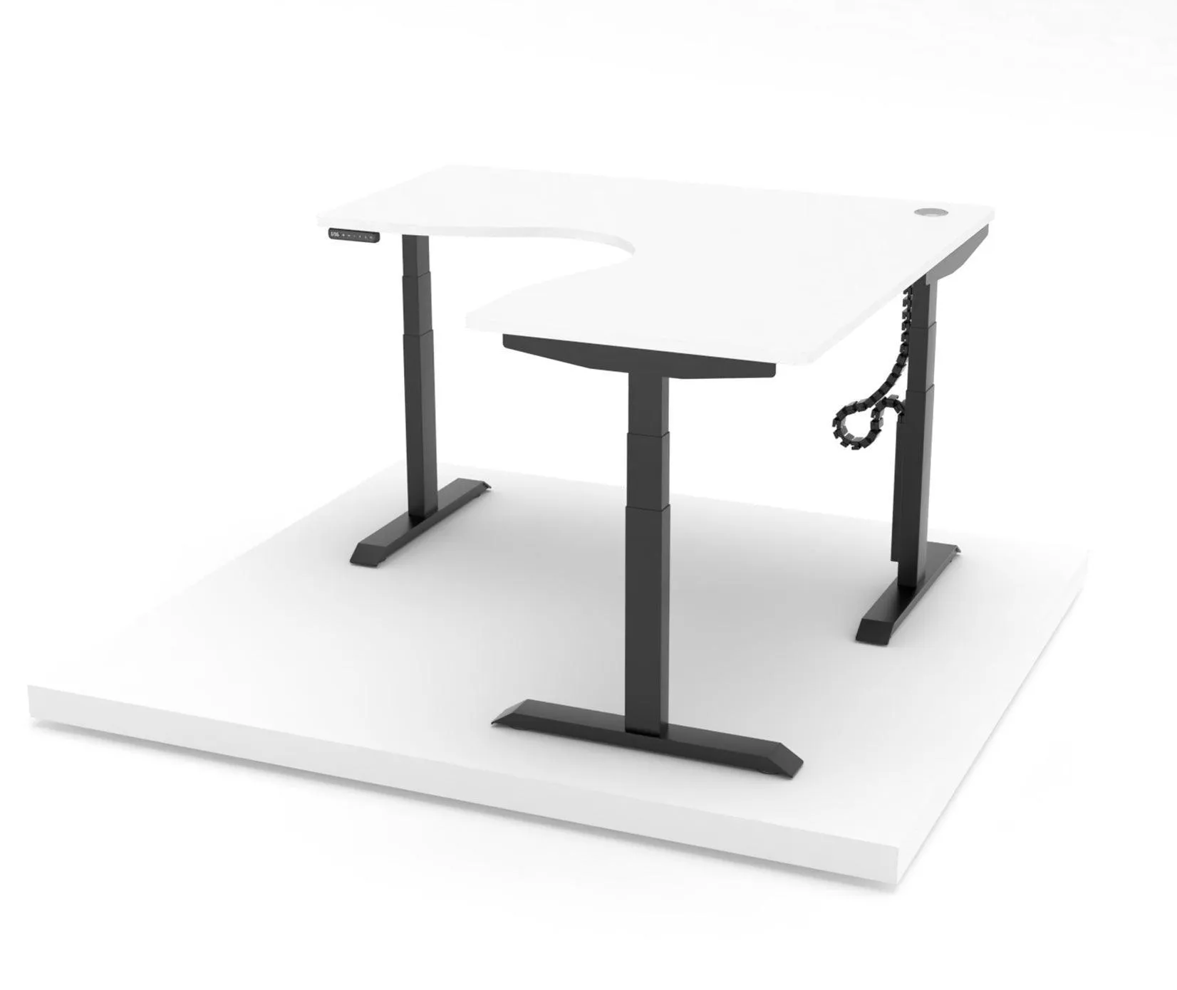 Austin Platinum -  L Shape Standing Desk