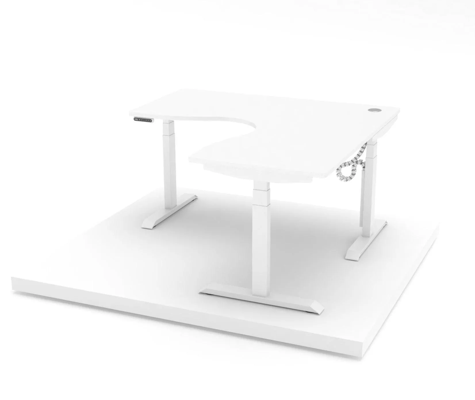 Austin Platinum -  L Shape Standing Desk