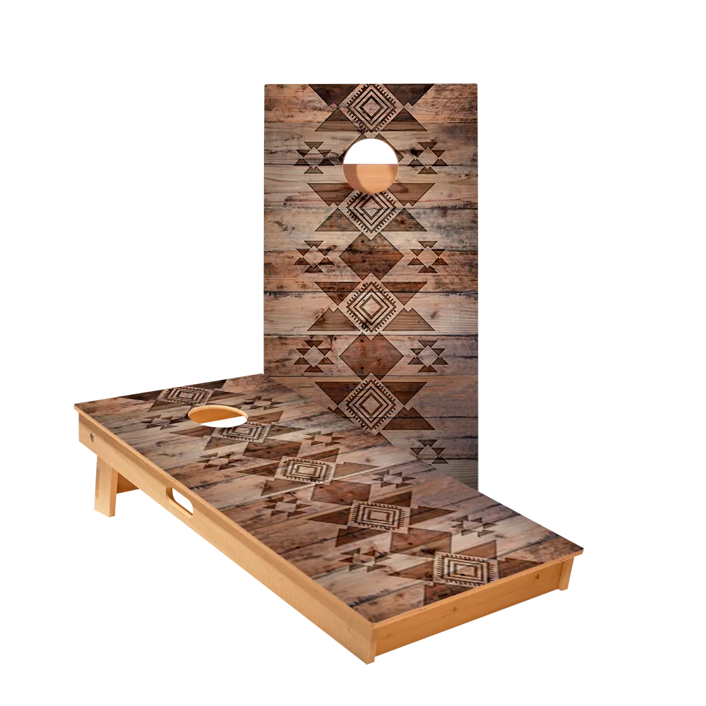 Aztec Wood Star Cornhole Boards