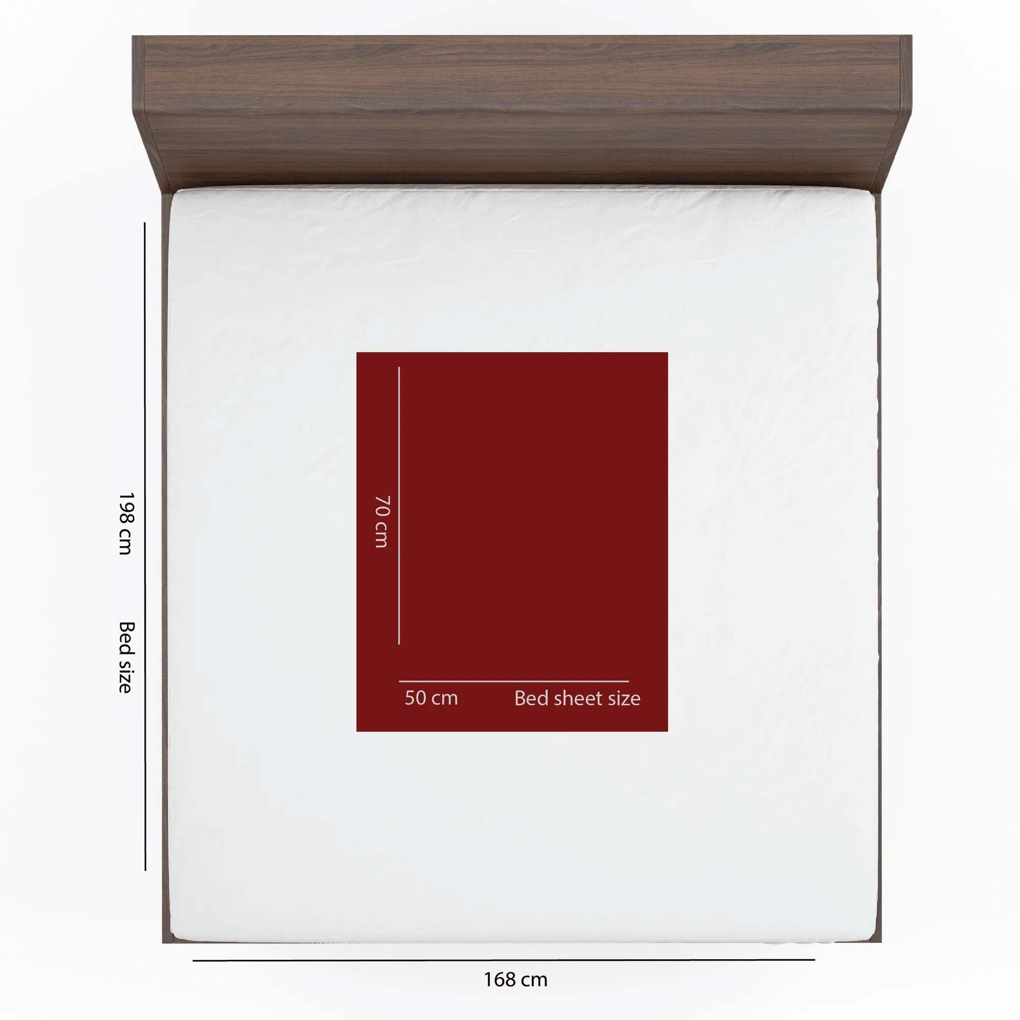 Baby Dry Sheet / Bed Protector Small Maroon (Size 50 x 70 CM)