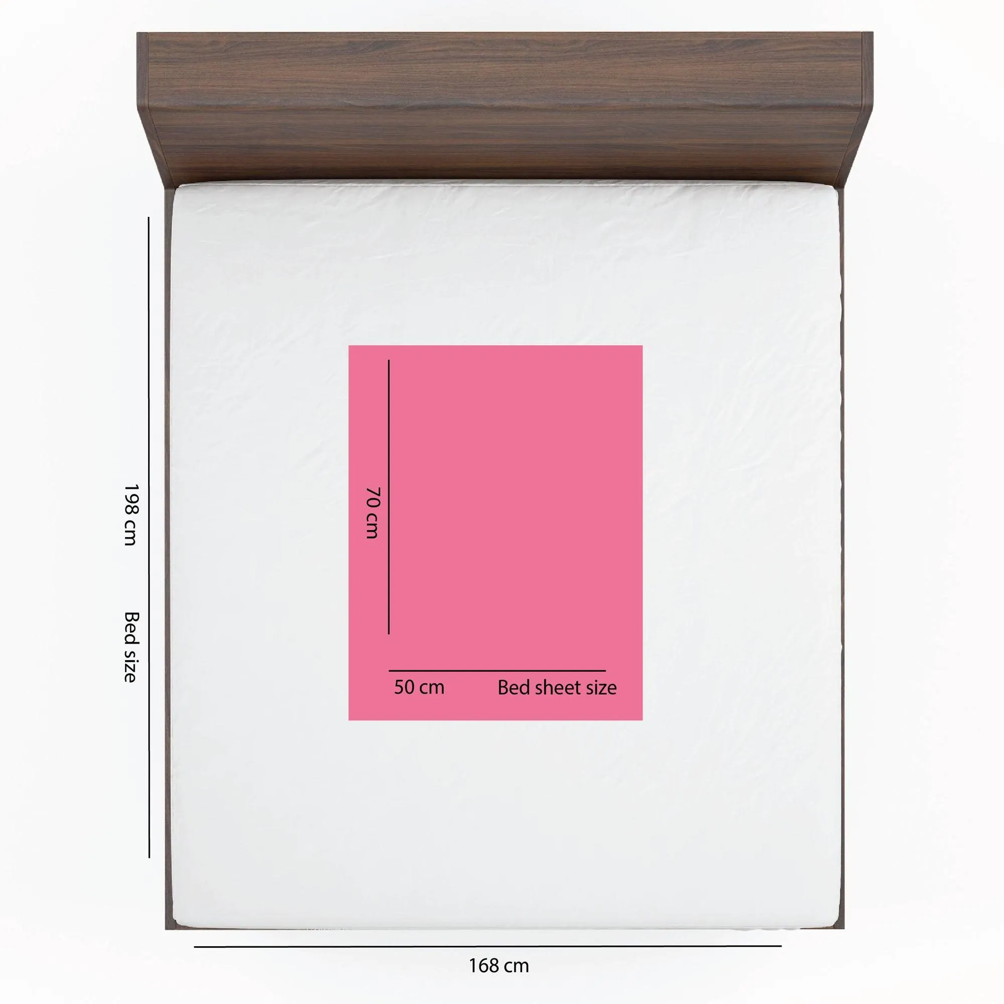 Baby Dry Sheet / Bed Protector Small Pink (Size 50 x 70 CM)