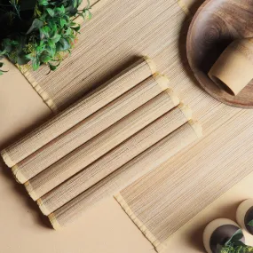 Bamboo Placemat | Table Mats | Beige | 33 x 50 cm | Set of 6
