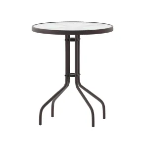 Bellamy 23.75'' Round Tempered Glass Metal Table