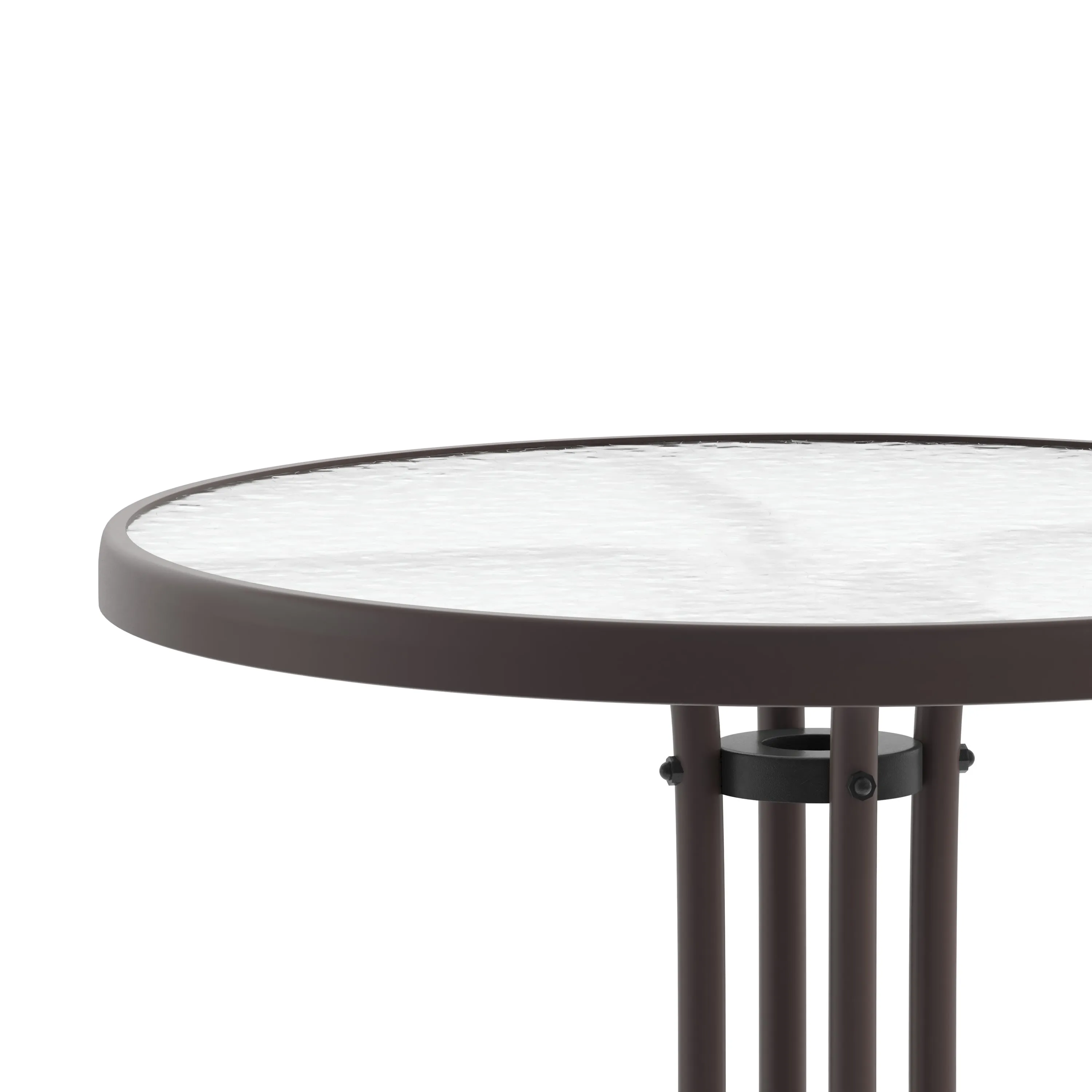 Bellamy 23.75'' Round Tempered Glass Metal Table