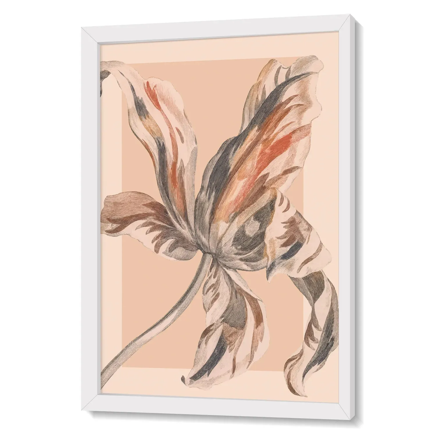 Blooming Flower Colored Pencil Sketch Style