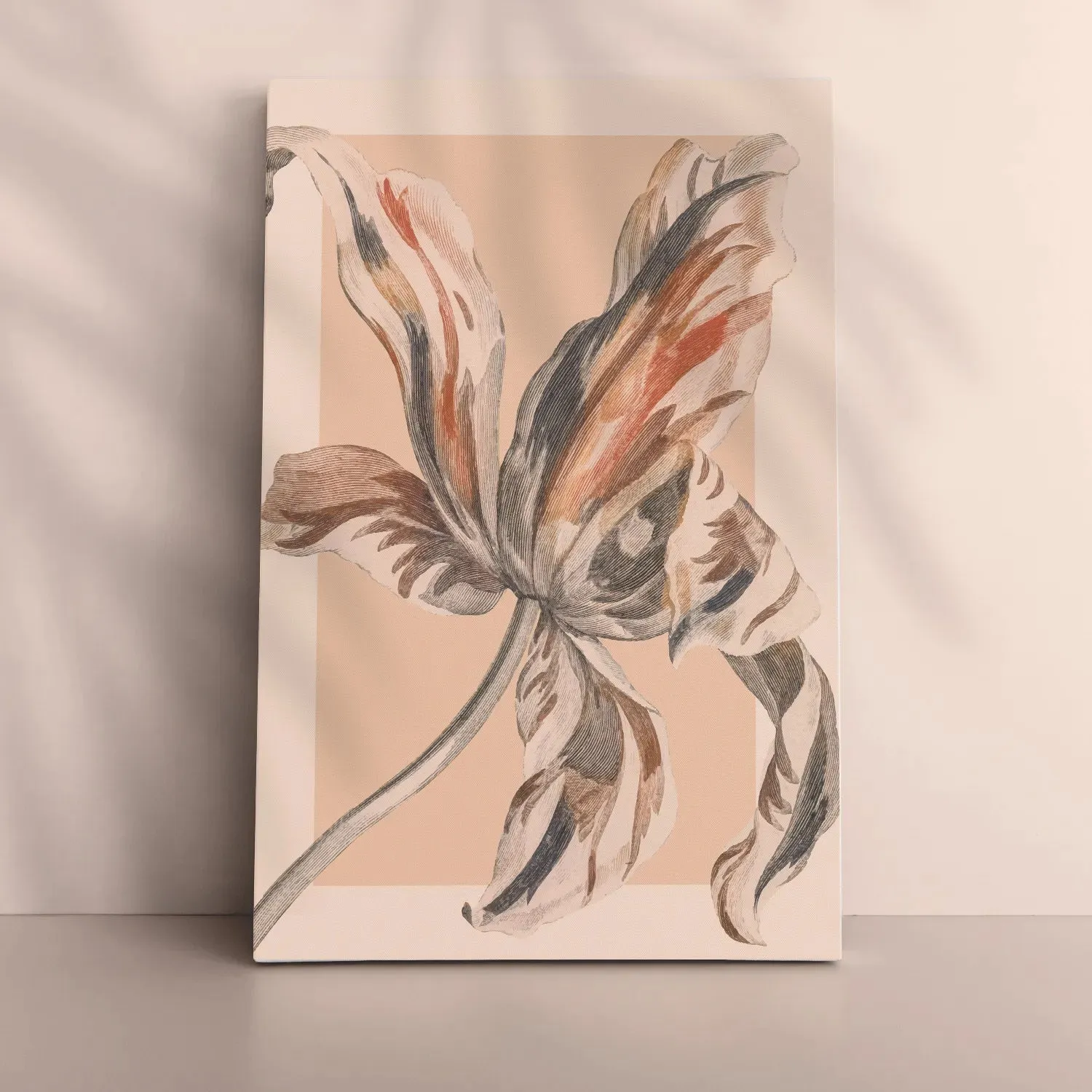 Blooming Flower Colored Pencil Sketch Style