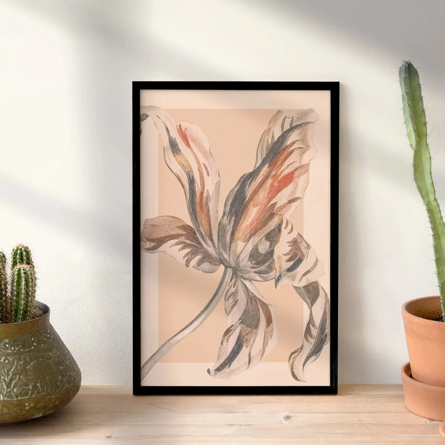 Blooming Flower Colored Pencil Sketch Style
