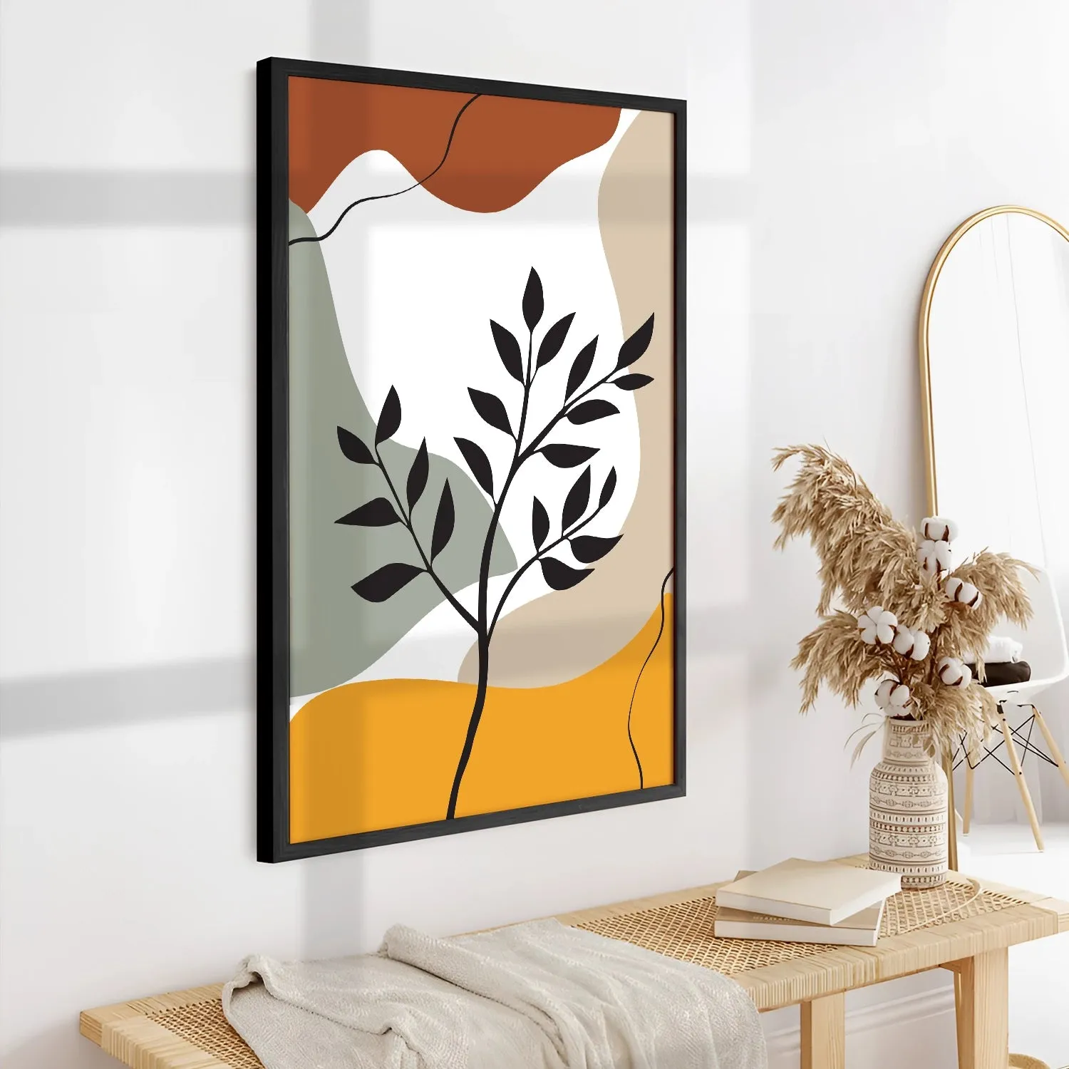BOHO Inspired Artistic Mahogany Plant Leaves