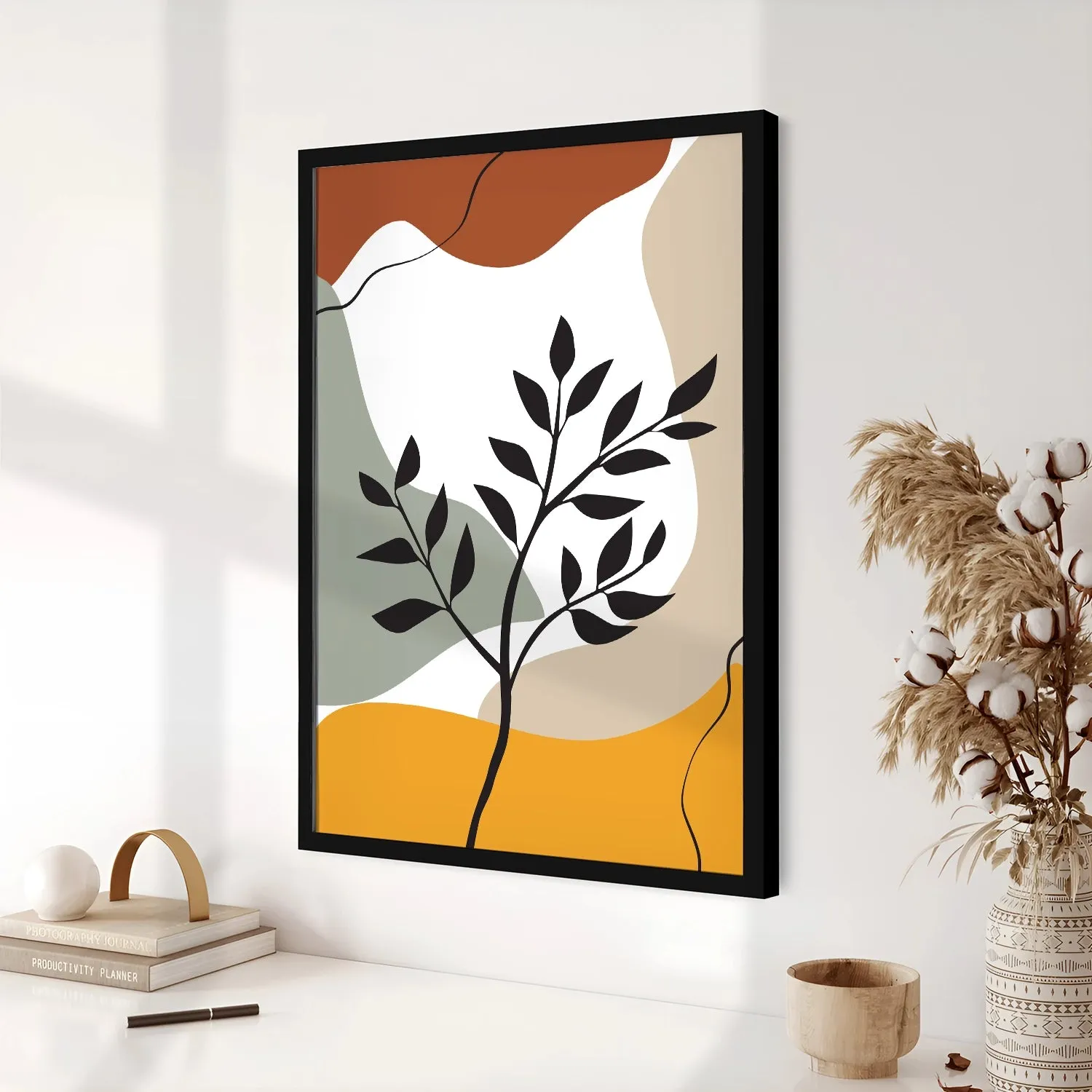 BOHO Inspired Artistic Mahogany Plant Leaves