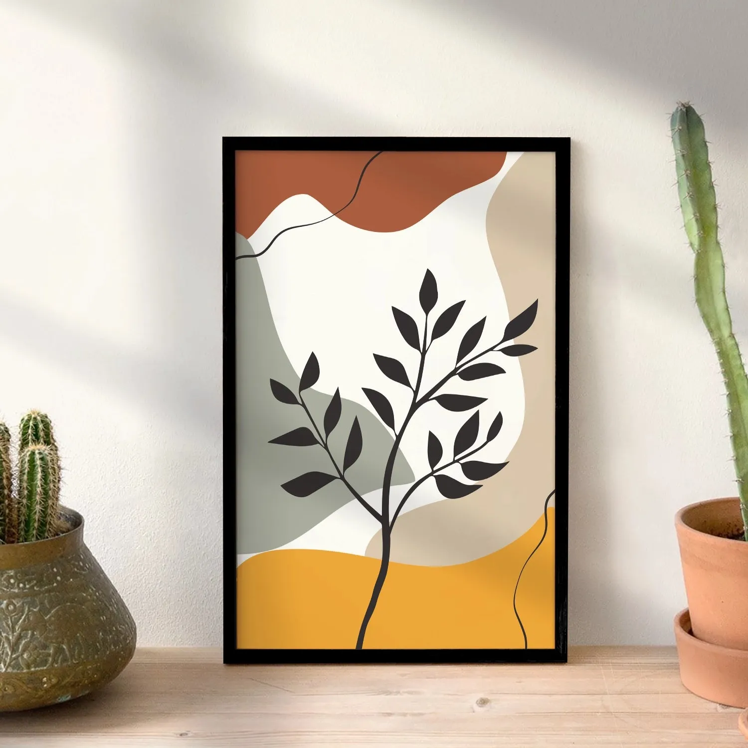 BOHO Inspired Artistic Mahogany Plant Leaves