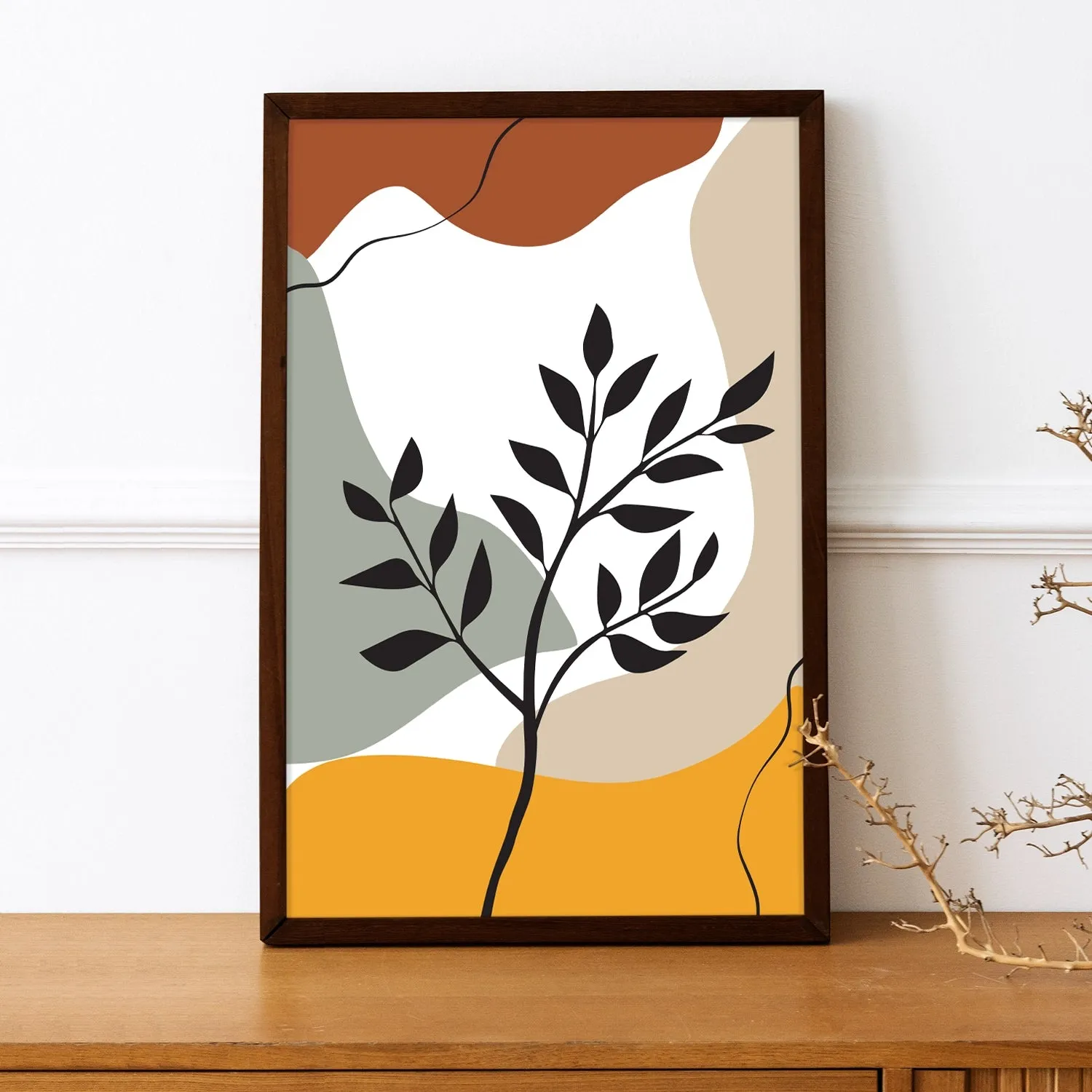 BOHO Inspired Artistic Mahogany Plant Leaves