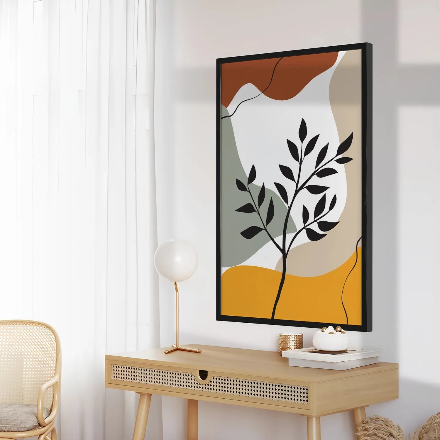 BOHO Inspired Artistic Mahogany Plant Leaves