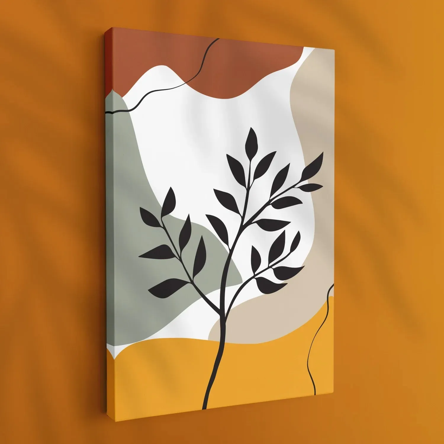 BOHO Inspired Artistic Mahogany Plant Leaves