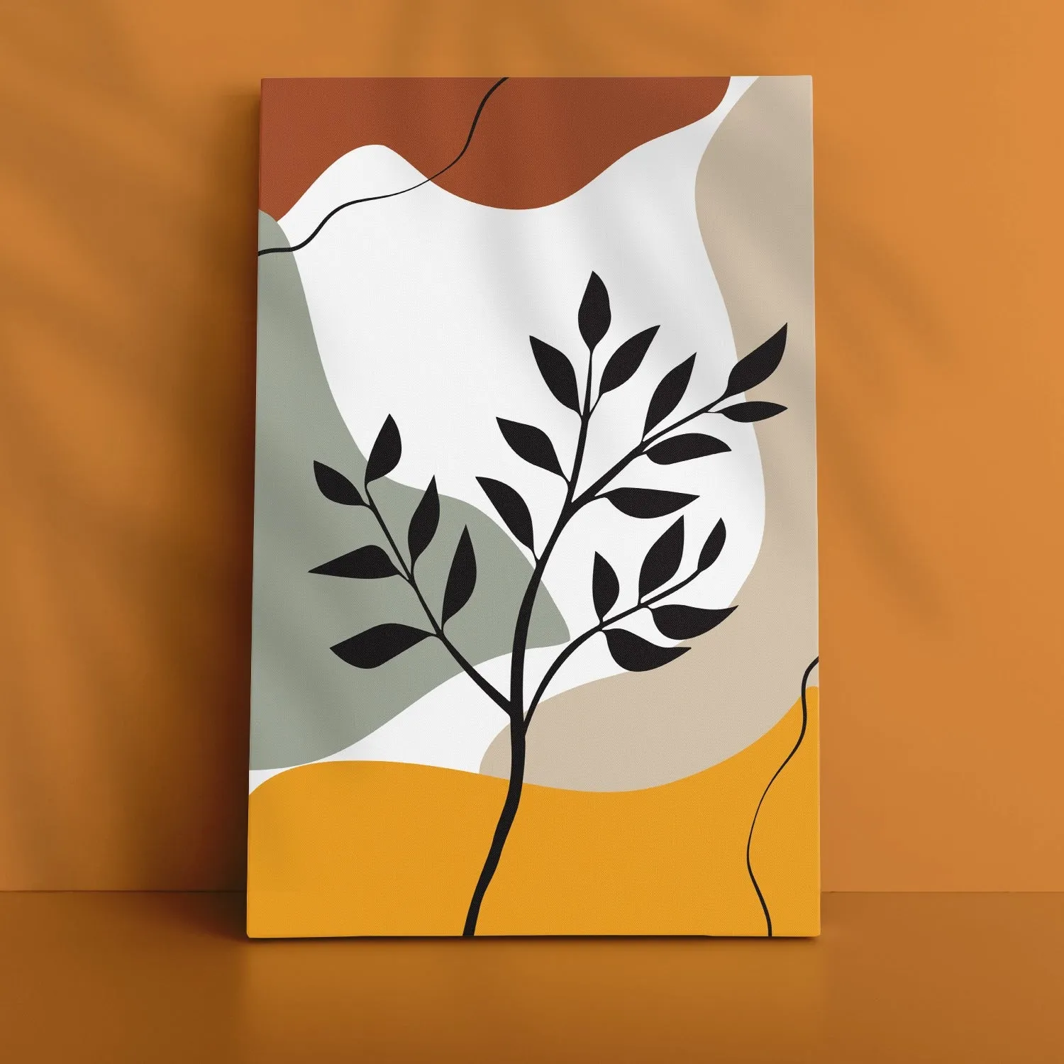 BOHO Inspired Artistic Mahogany Plant Leaves