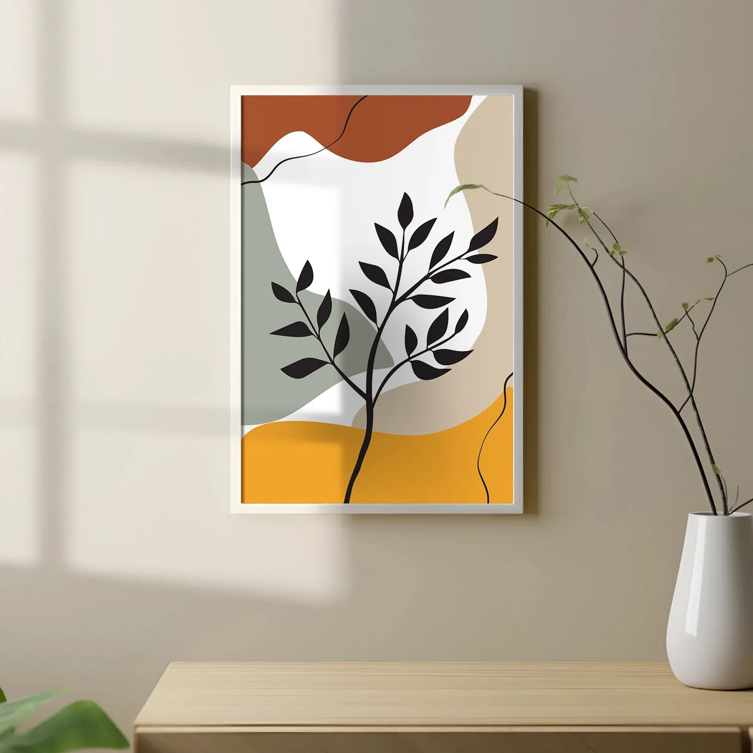 BOHO Inspired Artistic Mahogany Plant Leaves