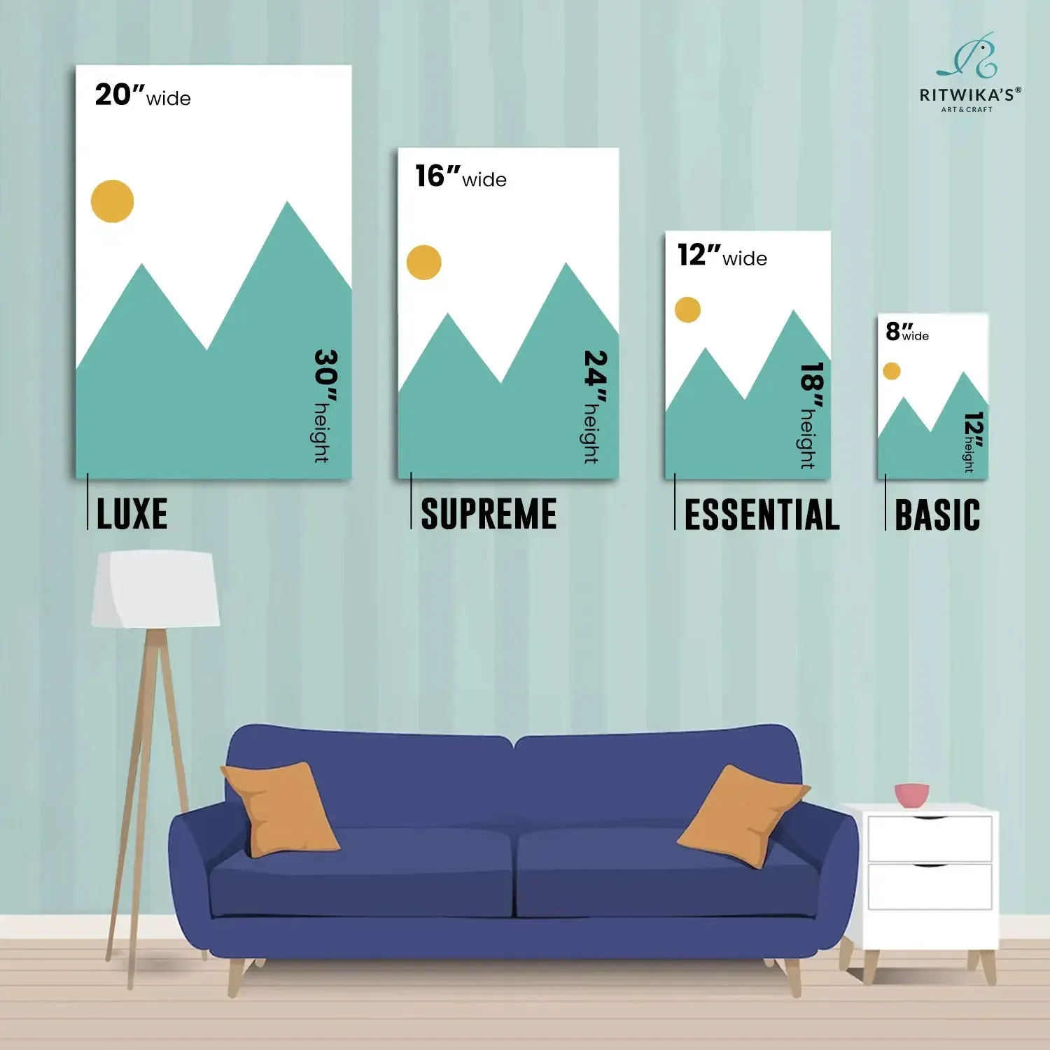 BOHO Inspired Colors in Modern Art of Mountains