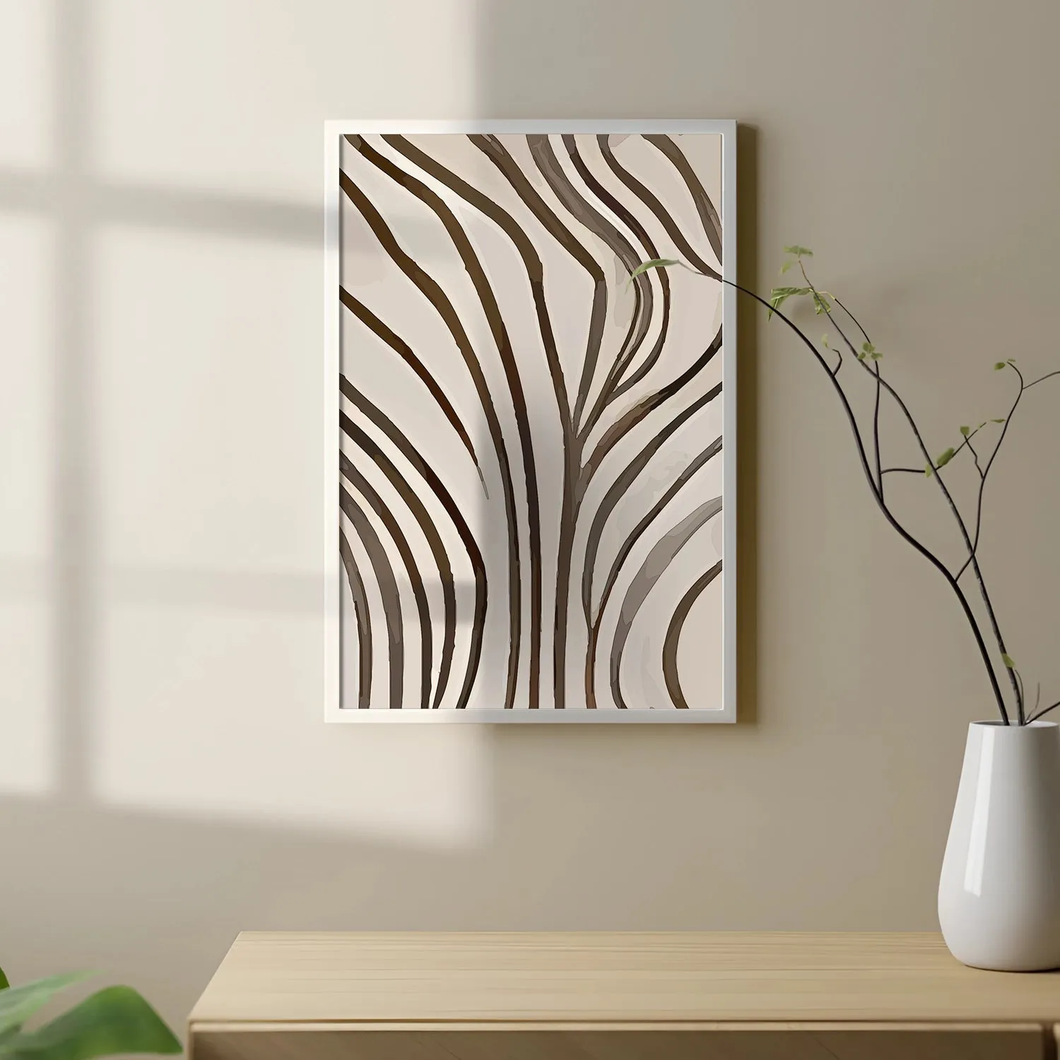 BOHO Inspired Leaf Lines In Earthy Tone