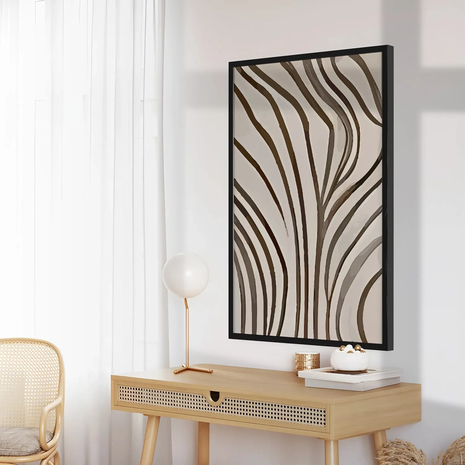 BOHO Inspired Leaf Lines In Earthy Tone