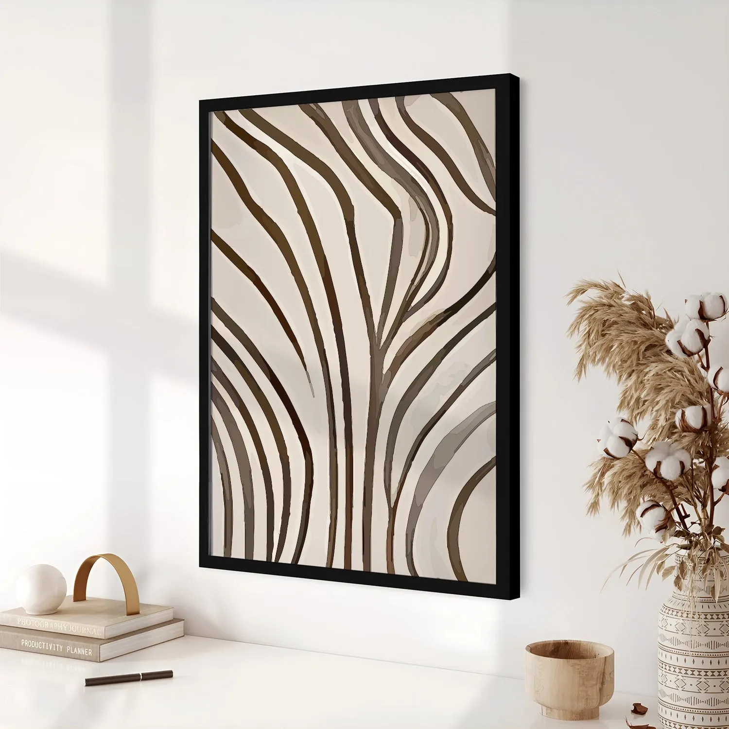BOHO Inspired Leaf Lines In Earthy Tone