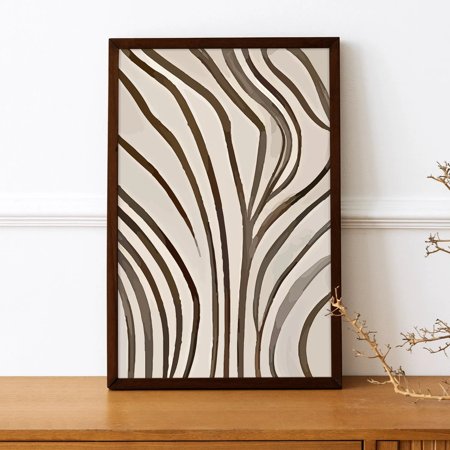 BOHO Inspired Leaf Lines In Earthy Tone
