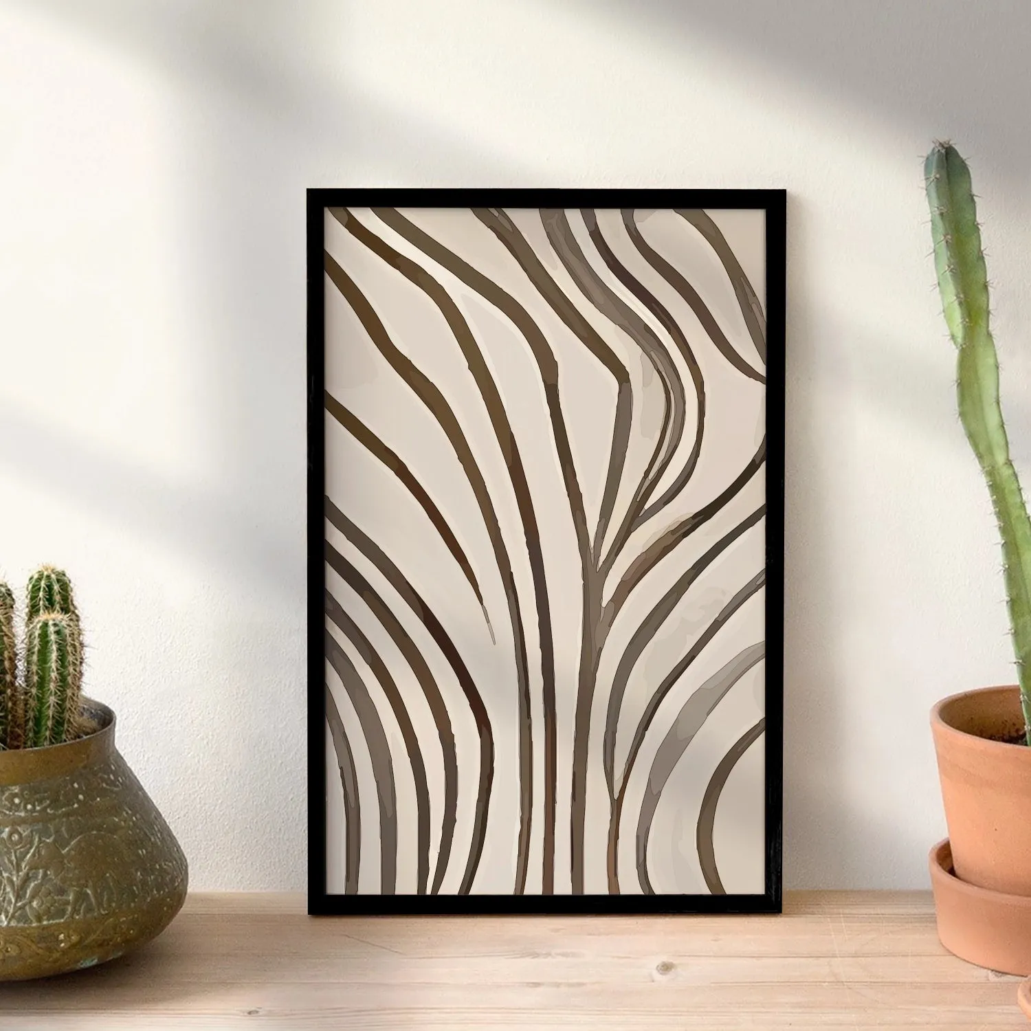BOHO Inspired Leaf Lines In Earthy Tone