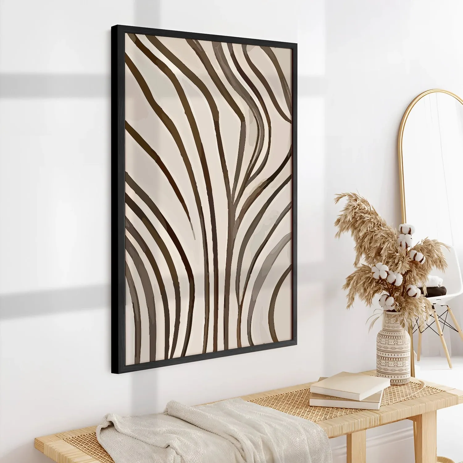 BOHO Inspired Leaf Lines In Earthy Tone