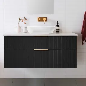 Bronte 1200mm Bathroom Vanity Matte Black   Bliss Stone Top