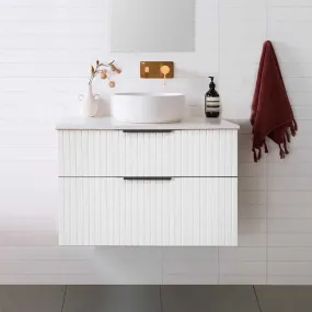 Bronte 750mm Wall Hung Bathroom Vanity - Matte White