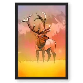 Brown Reindeer In Field