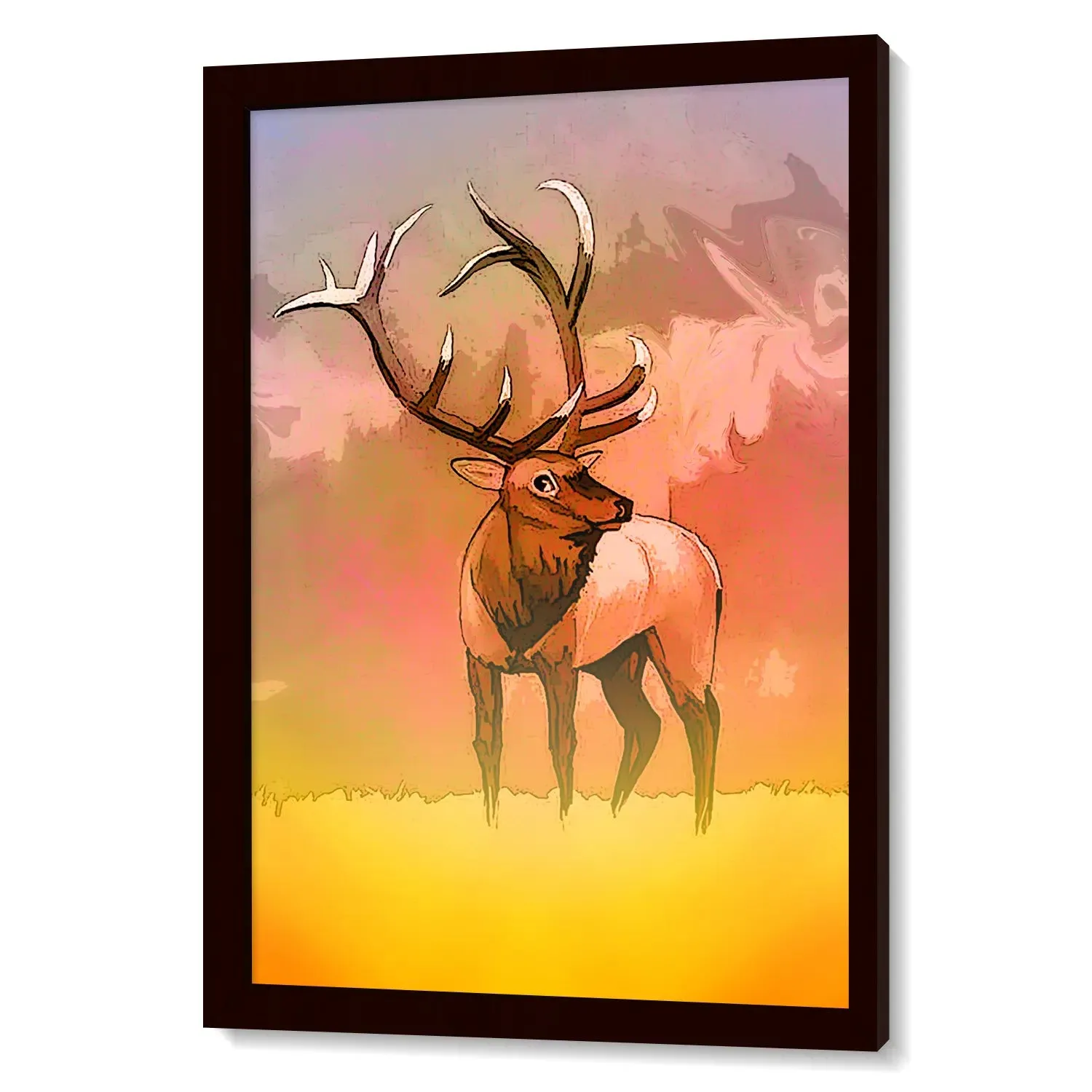 Brown Reindeer In Field