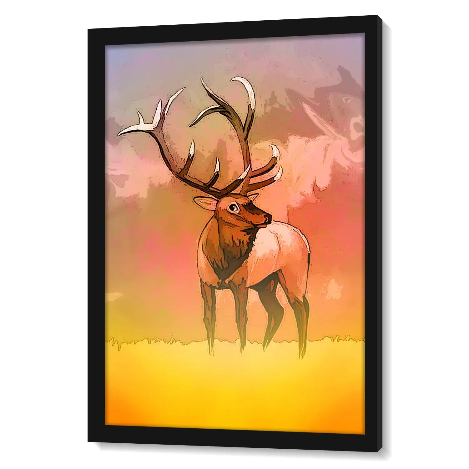Brown Reindeer In Field