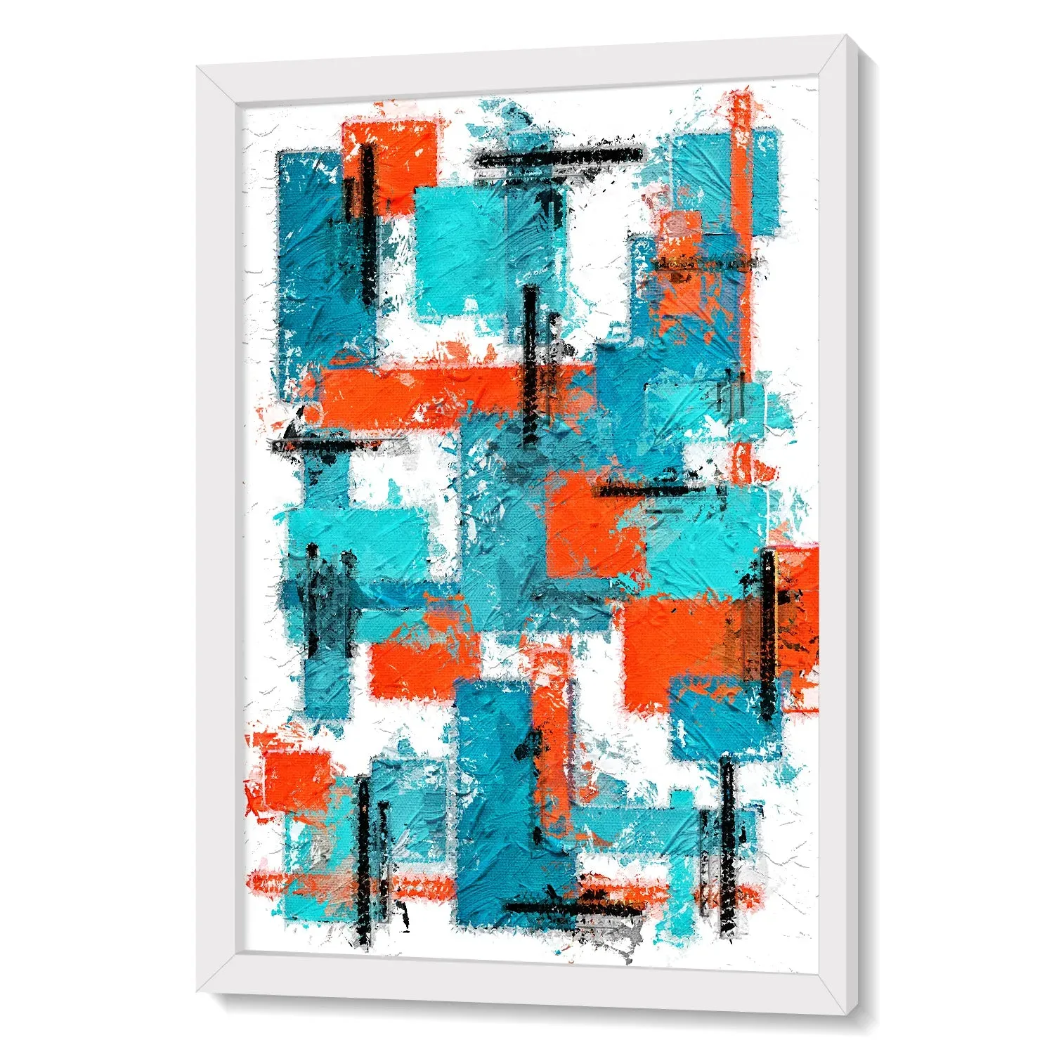 Brush Stroke Patterned Geometric Wall Art - II